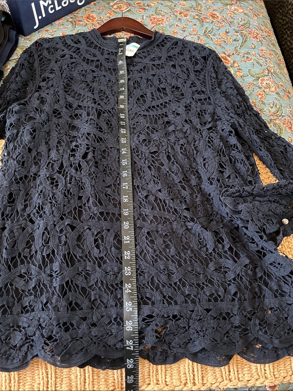 I.McLaughlin Crochet Long Sleeve Top - Navy - Picture 7 of 8